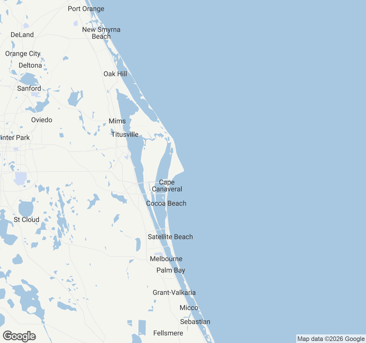 Map of Cape Canaveral